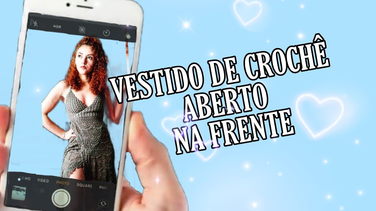 Vestido de crochê aberto  na frente