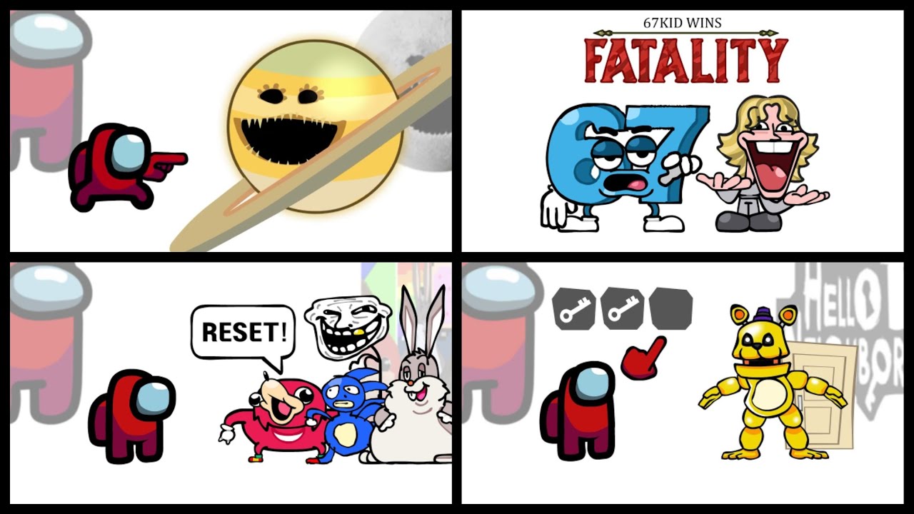 Mini Crewmate Kills Italian Brainrot Characters - Part 1-4 | Among Us