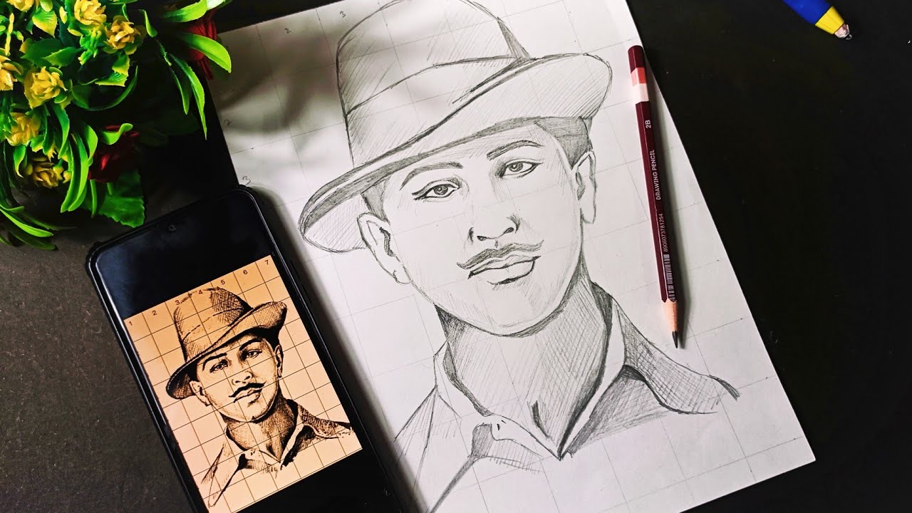 How To Draw Republic Day Drawing 🇮🇳 | Bhagat Singh Drawing | Outline Tutorial 😍 