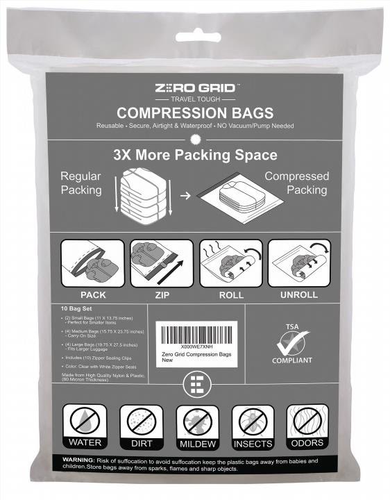 Zero Grid Travel Toiletry Bag 2 in 1 Dopp Kit & Organizer Case