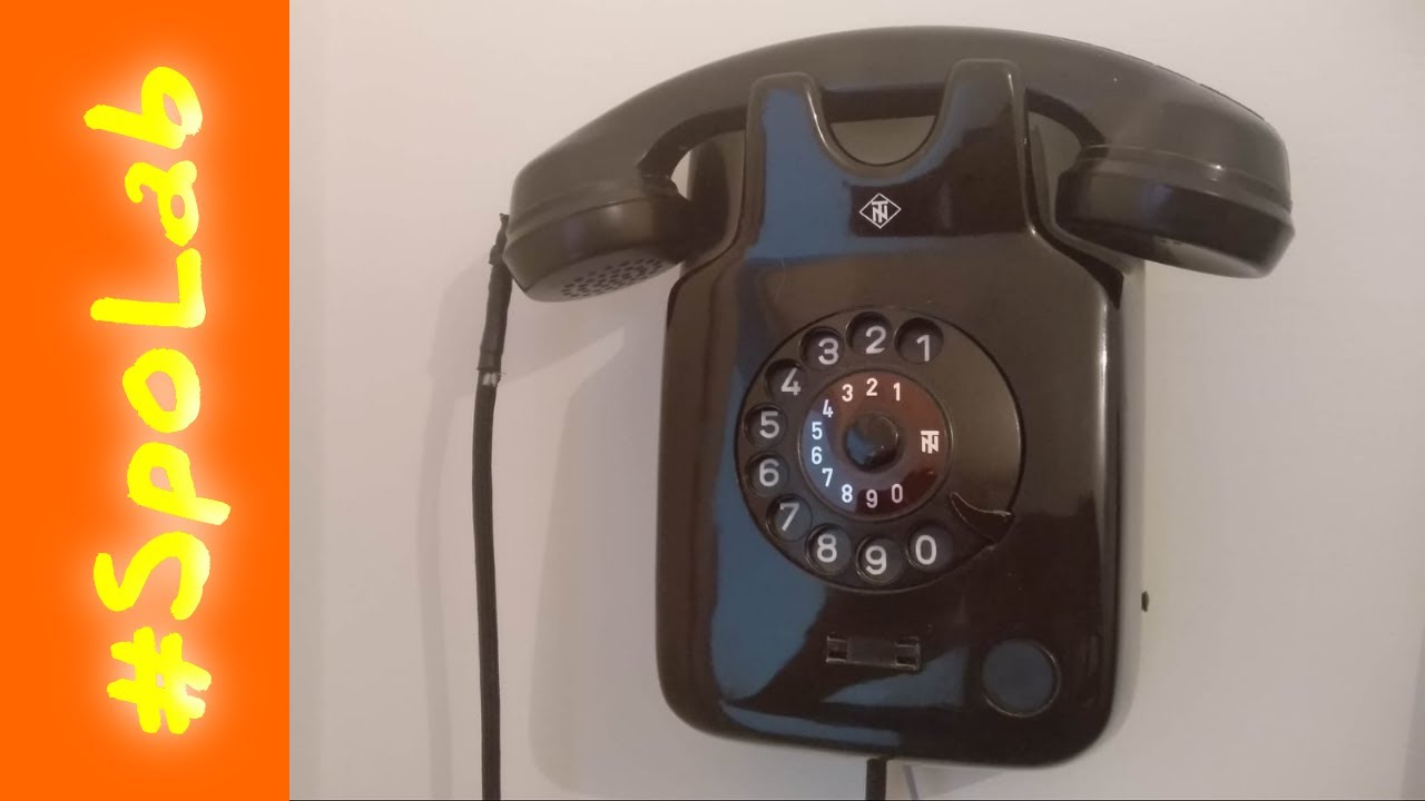 Vecchio telefono a parete (nero) Telenorma