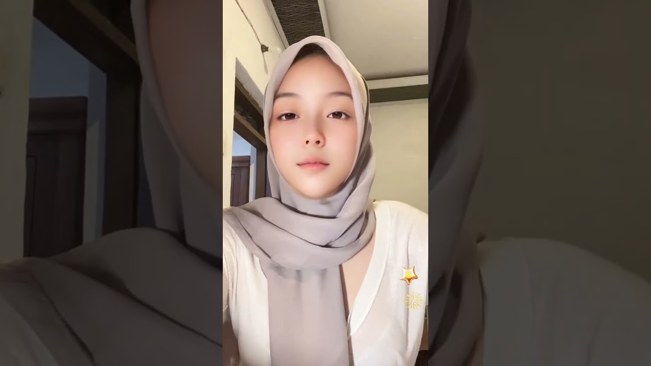 Beautiful and white mountain hijab