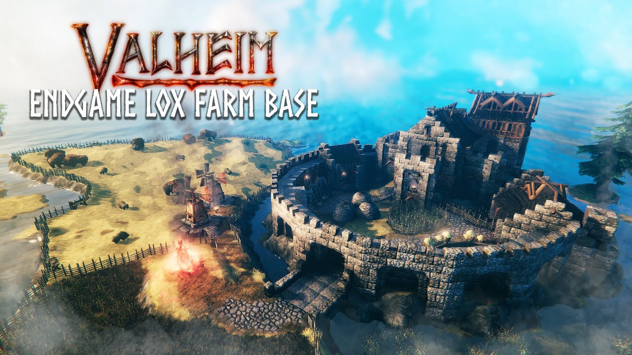 Valheim - Survival castle with lox farm! [no mods or console commands]