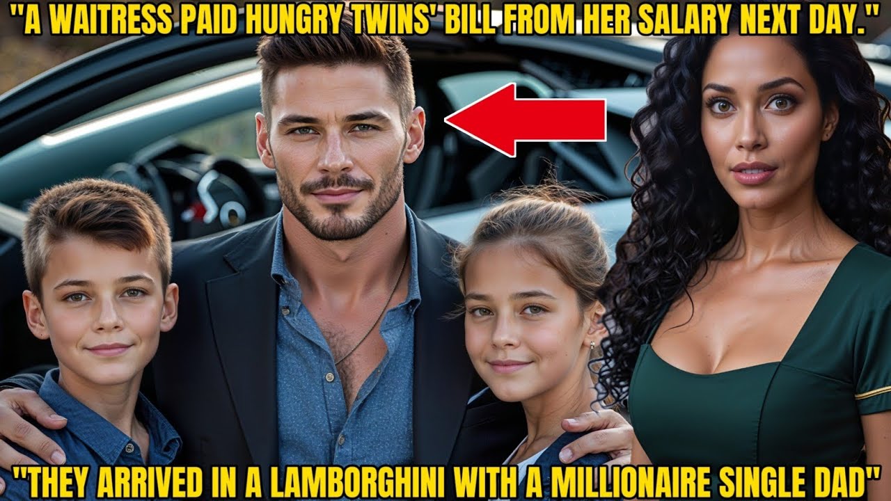 WAITRESS PAYS HUNGRY TWINS’ BILL FROM SALARY—NEXT DAY ARRIVES IN LAMBORGHINI WITH MILLIONAIRE FATHER