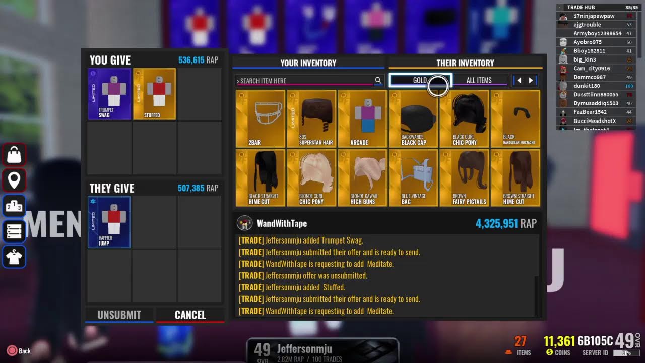 Trading in ultimate football