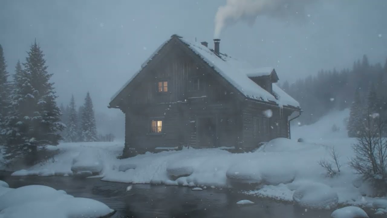 Snowy Temple Meditation Ambiance ❄️ 1 Hour Calm Music for Sleep, Study & Relaxation
