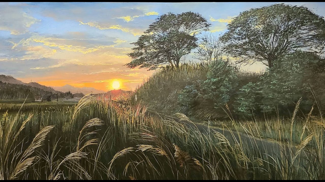 パステル画#127『特等席』  Pastel Painting softpastelart 風景画 絵の描き方 できるまで タイムラプス drawing landscape