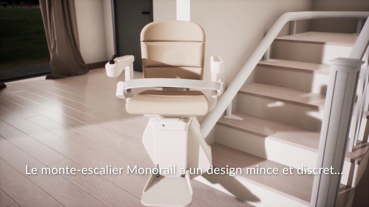 Monte-escalier Monorail pour escaliers tournants - Handicare