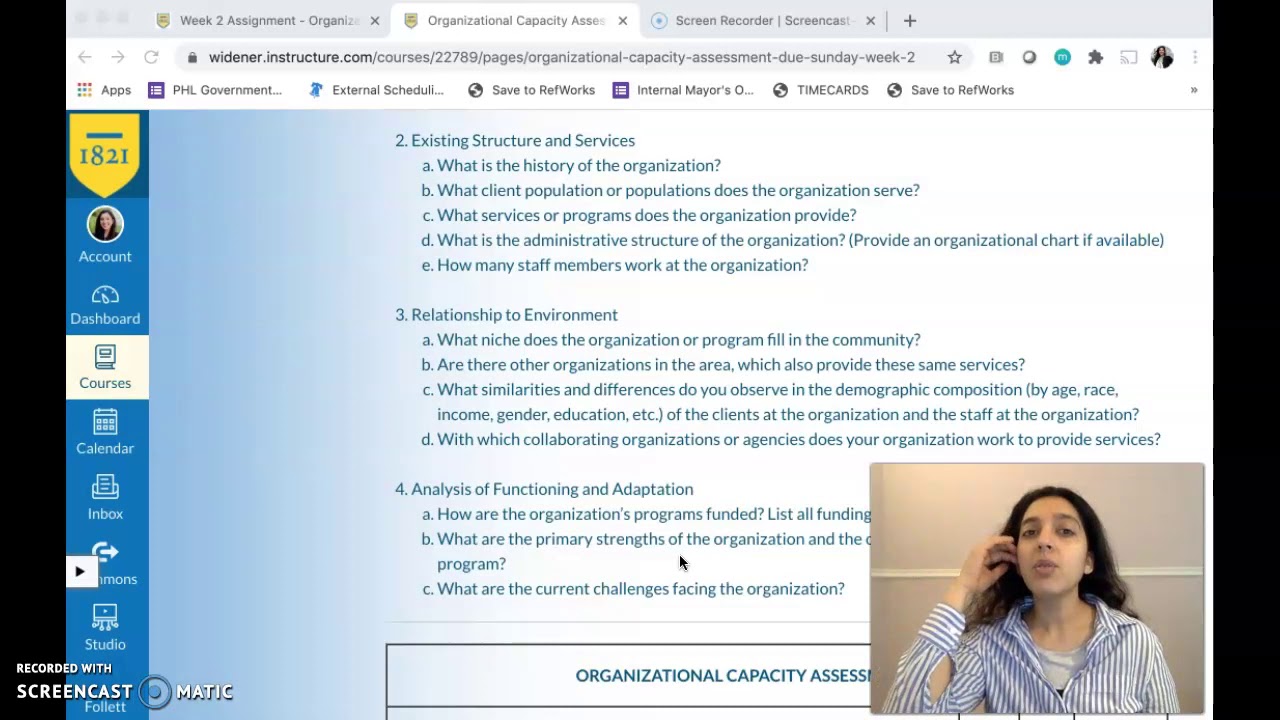 Assignment 1 Video: Organizational Capacity Assessment
