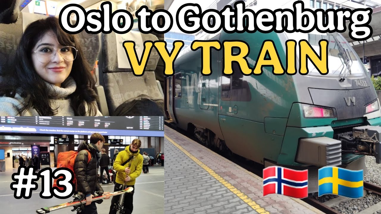 Train journey from Oslo, Norway to Gothenburg, Sweden | High speed train in snowfall- Episode 13