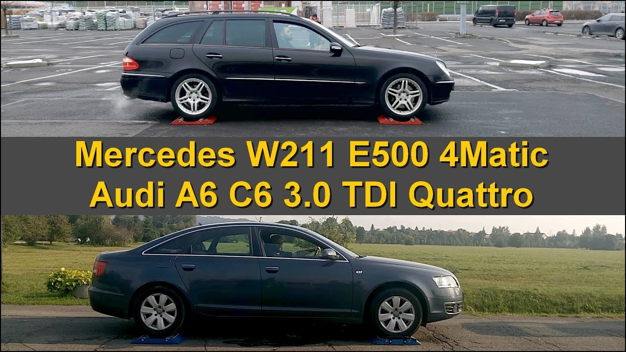 SLIP TEST - Mercedes E500 4Matic vs Audi A6 3.0 TDI Quattro - @4x4.tests.on.rollers