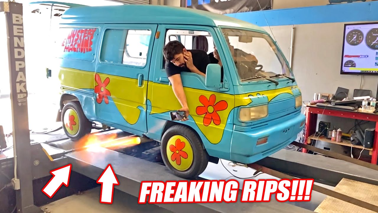 ROTARY Swapped Mystery Machine EP.4 - BOOSTED Micro Van Hits the Dyno!!! (baby boost)
