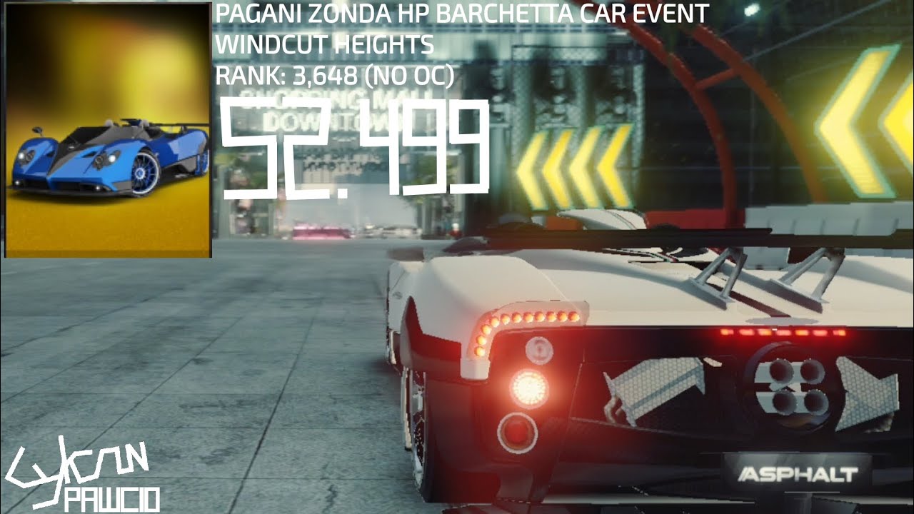 Asphalt Legends - Zonda HP Barchetta Car Event - Windcut Heights - 52.499 (Rank: 3,648)