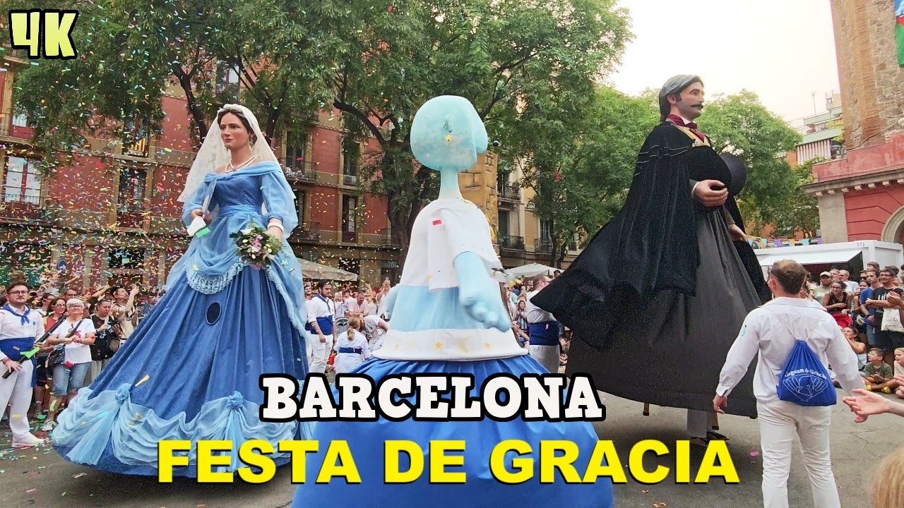 Pasacalle de los Gigantes de Gracia - FIESTA MAYOR de GRACIA, BARCELONA 2025 España 4K
