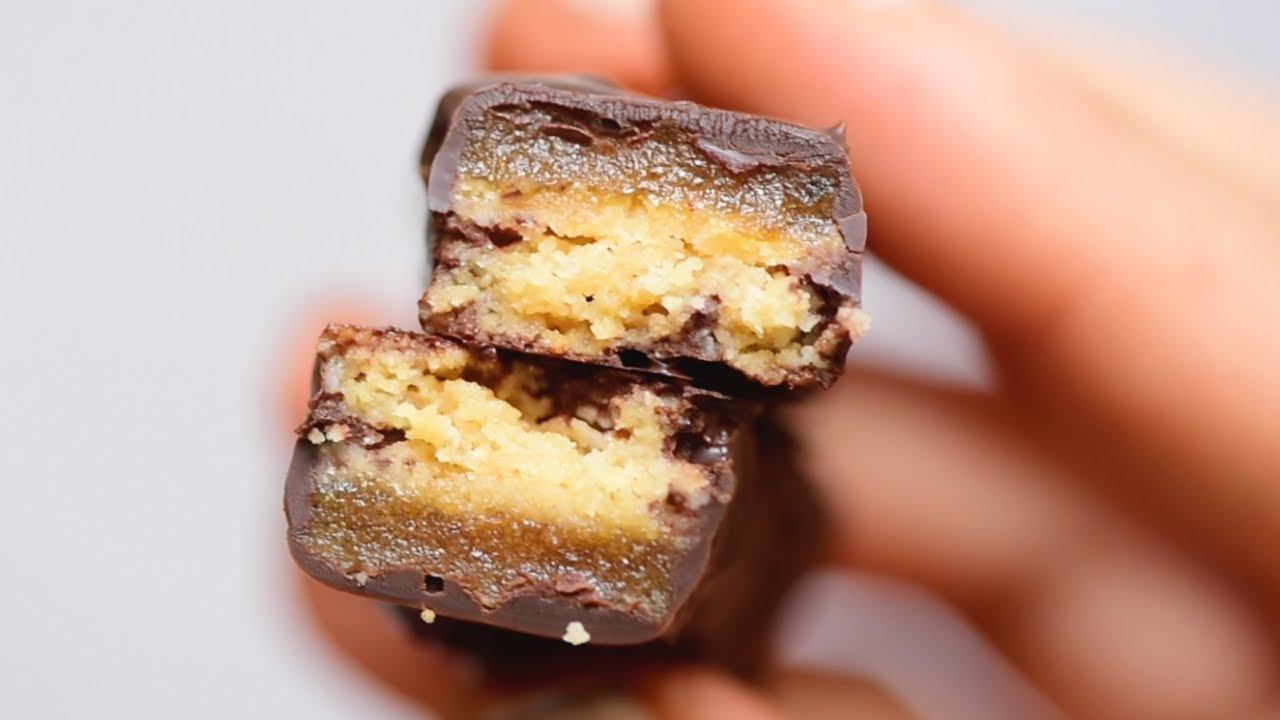 Healthy Vegan Twix Bars |  AlphaFoodie