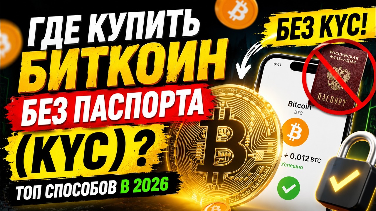 🚨 ГДЕ КУПИТЬ БИТКОИН БЕЗ ПАСПОРТА (KYC)? ТОП СПОСОБОВ В 2026 😱