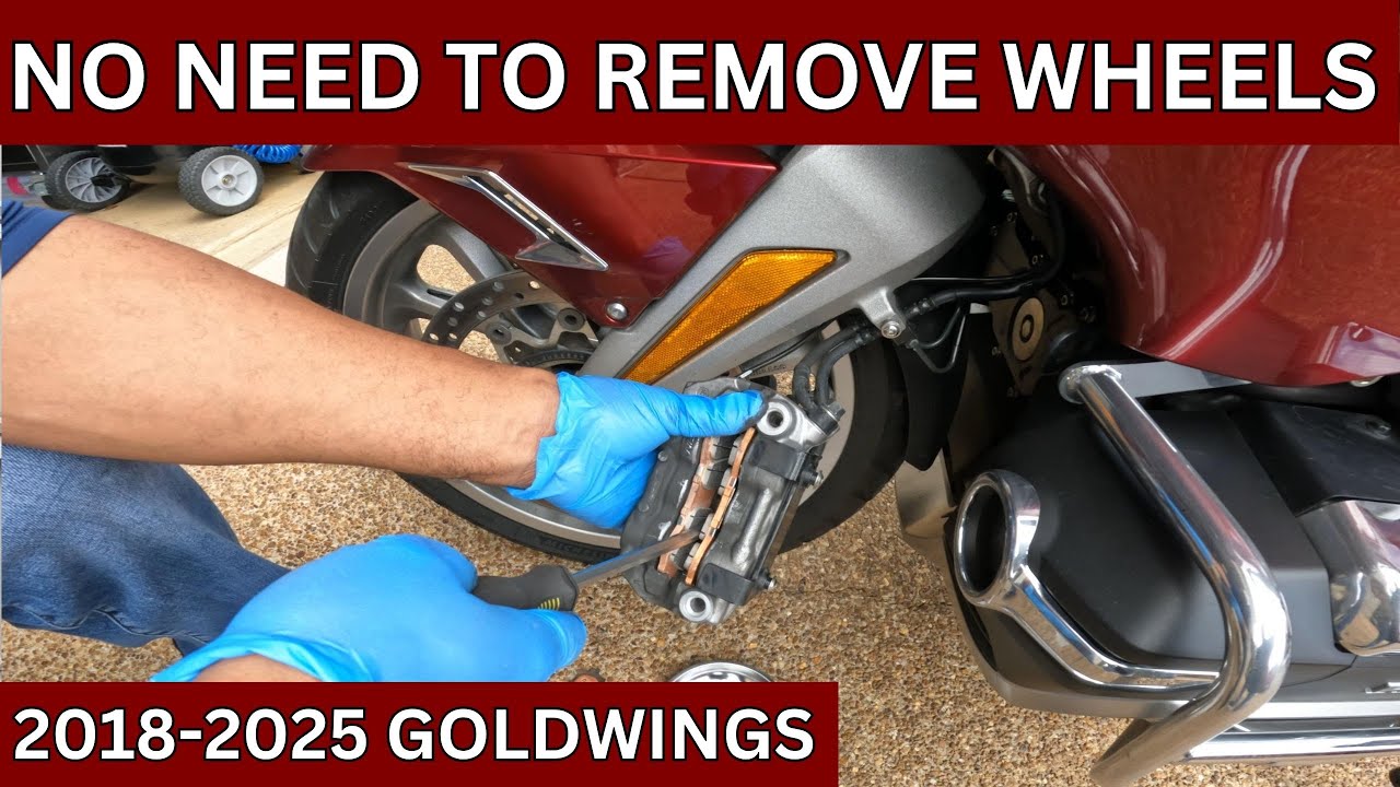 Honda Goldwing Front Brake Pads Replacement Without Removing Wheels | Rear Brake Pads Inspection