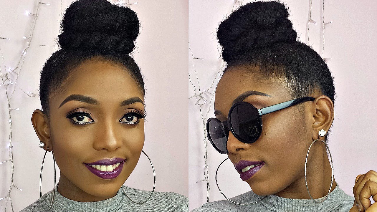 How To High Bun Top Knot Tutorial On Short 4C Natural Hair(Four Unique Styles)