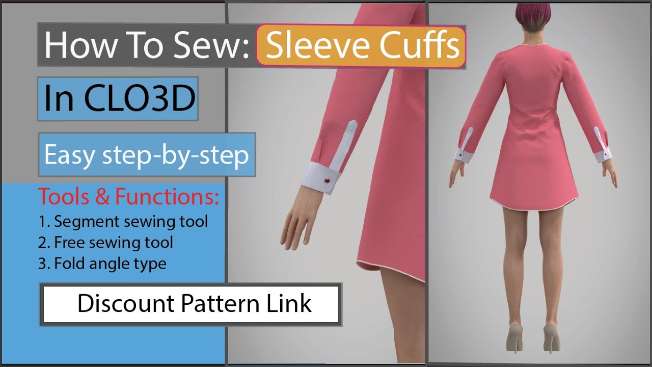 How to sew sleeve cuff step-by-step in clo3d beginners
