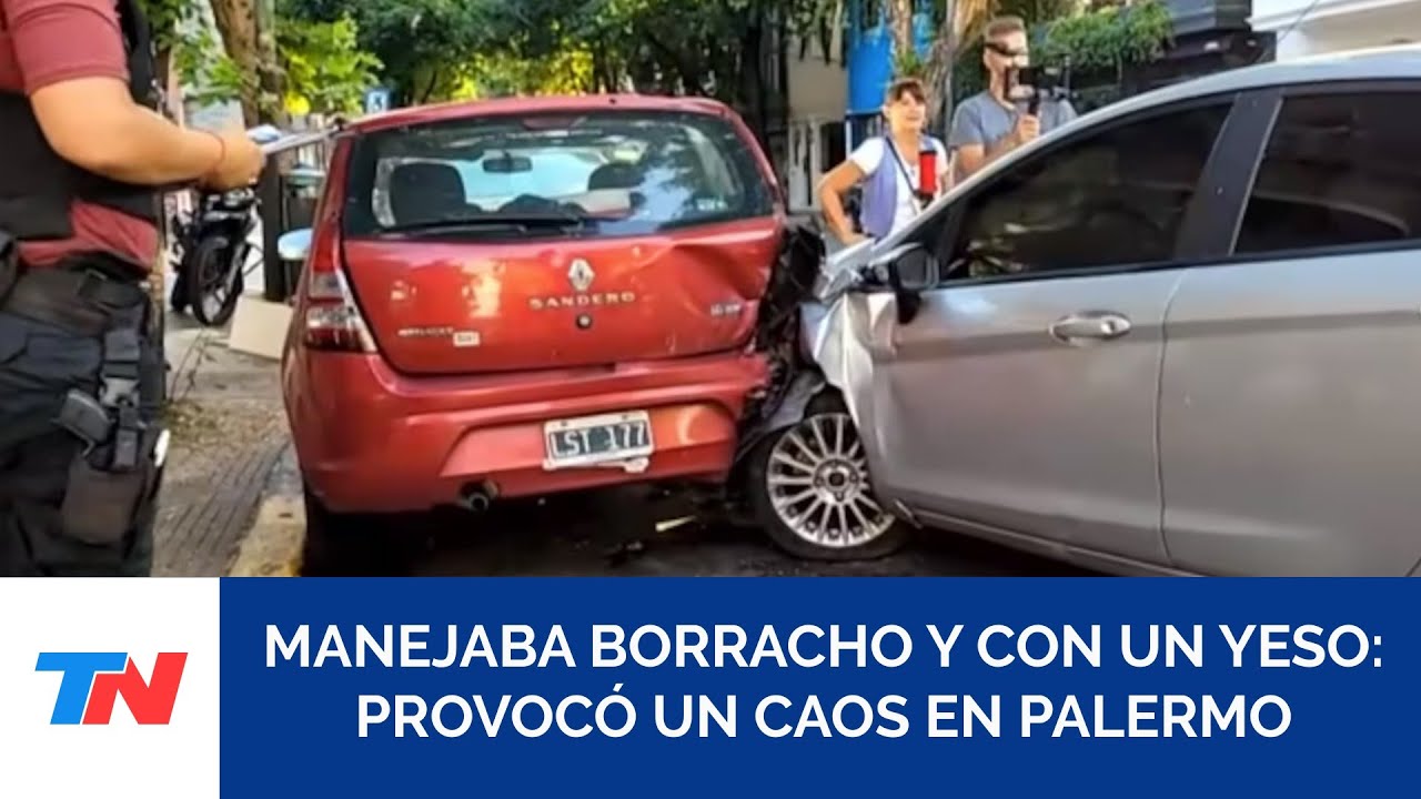 Palermo: manejaba con un yeso en la pierna, chocó contra tres autos estacionados y estaba borracho