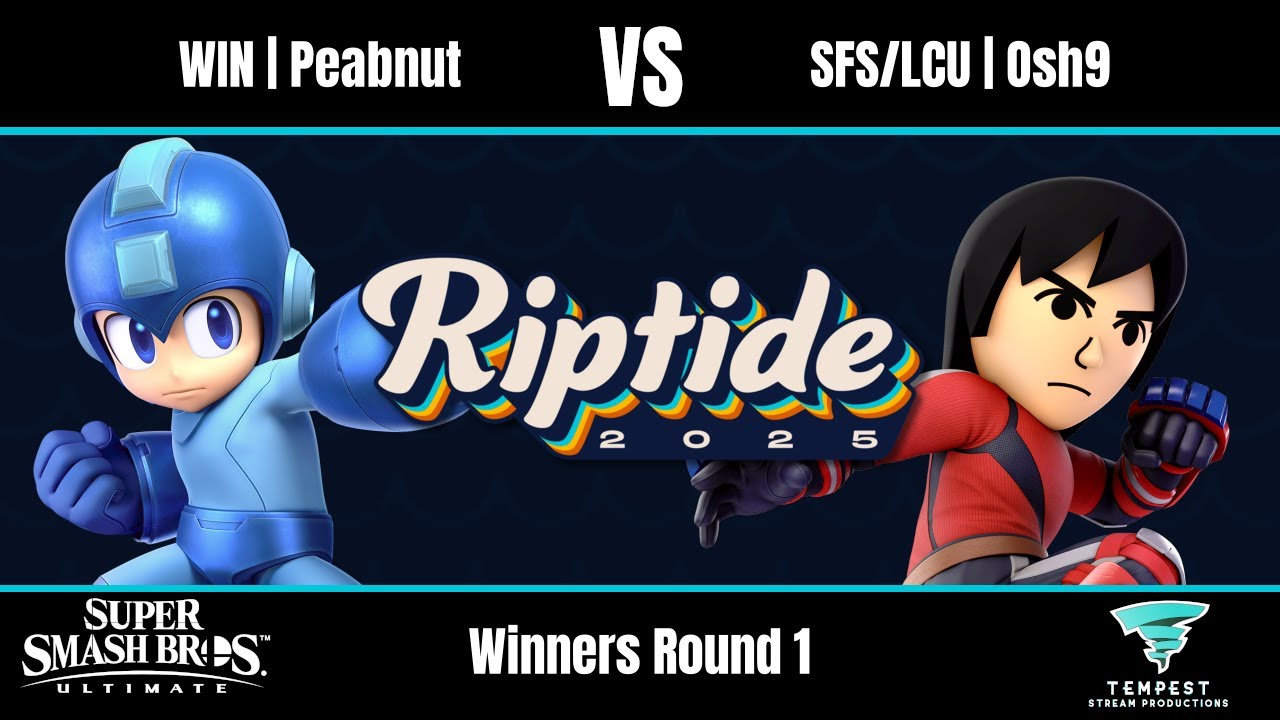 WIN | Peabnut (Mega Man) vs SFS/LCU | Osh9 (Mii Brawler) - Ultimate Winners Round 1 - Riptide 2025