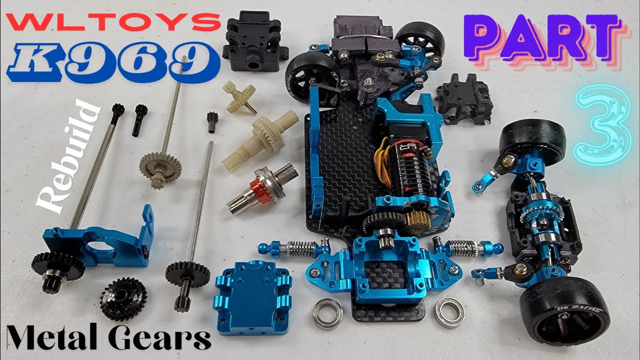 WLToys K969 K989 Upgrades Rebuild Part 3: Metal Spur Gear Options for Driveshaft, Rear Housings