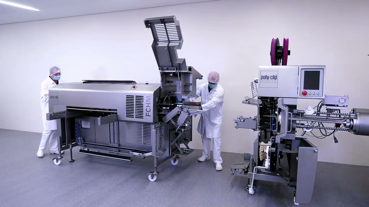 Poly-clip System &ndash; FCHM &ndash; Automatic Clipping/Hanging Machine &ndash; Automatischer Clip-/Aufh&auml;ngeautomat