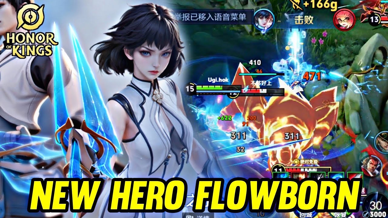 HOK : NEW HERO FLOWBORN ASSASSIN GAMEPLAY (SERVER CN) - HONOR OF KINGS