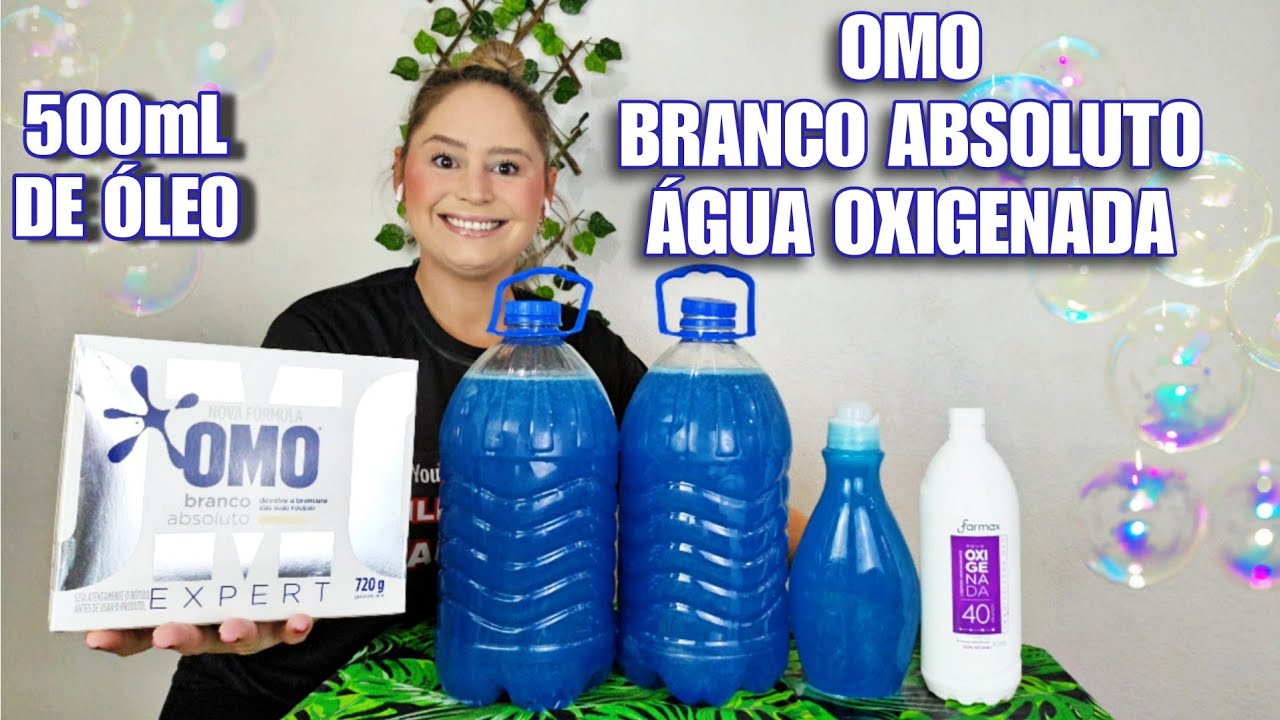 SABÃO LÍQUIDO OMO BRANCO ABSOLUTO COM ÁGUA OXIGENADA LIMPEZA IMPLACÁVEL- COM APENAS 500mL DE ÓLEO 🔥