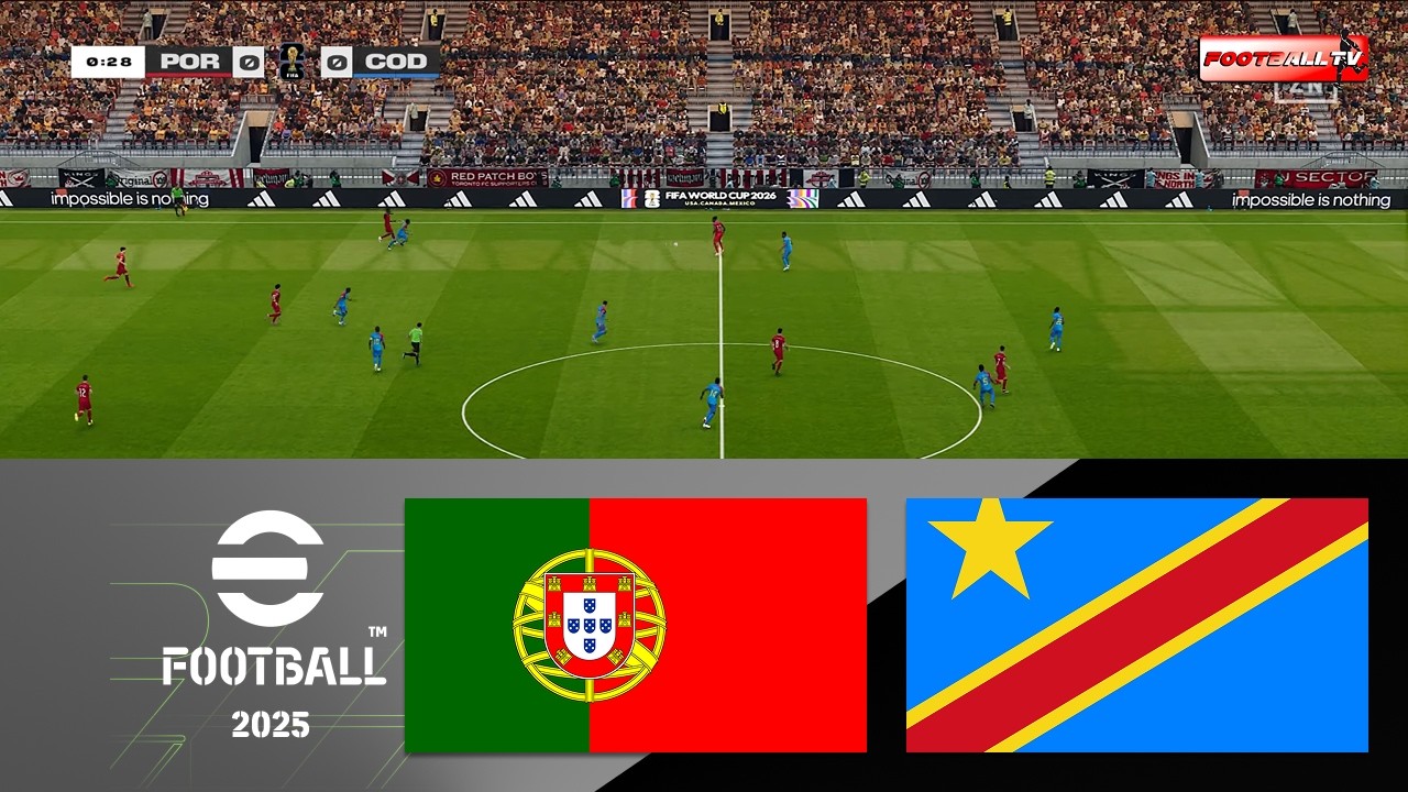 🔴PORTUGAL vs CONGO DR | FIFA World Cup 2026 | Match Stream | PES Game Simulation