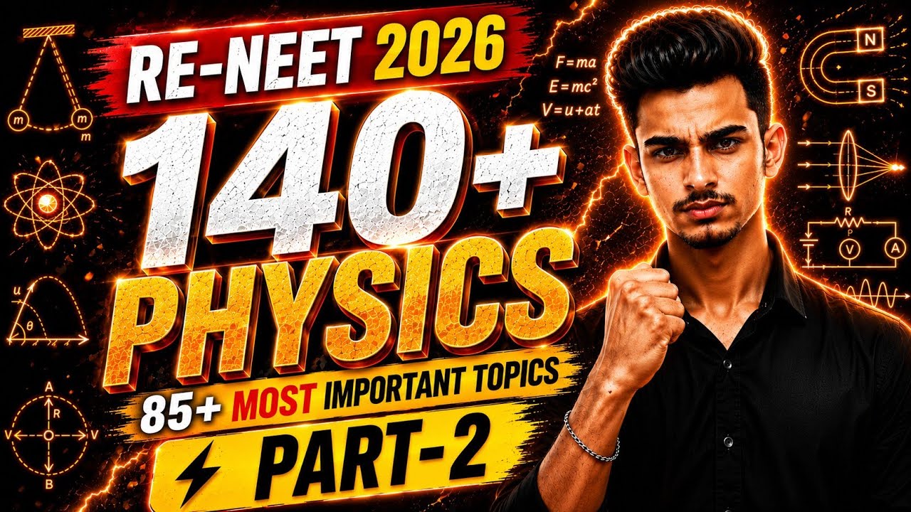 140+ in RE-NEET 2026 Physics 🚀 | 85+ Most Important Physics Topics | Part-2
