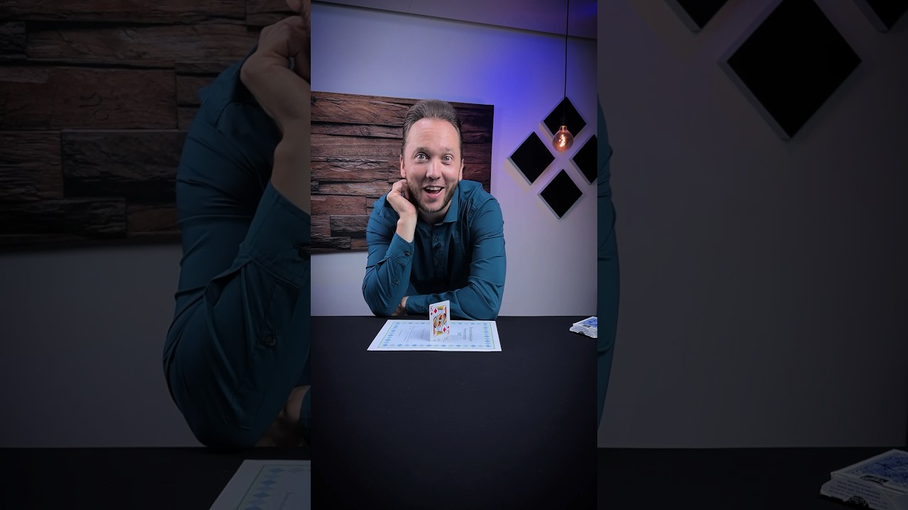 Taikatemppu, missä pelikortti pysyy pystyssä 😳😱