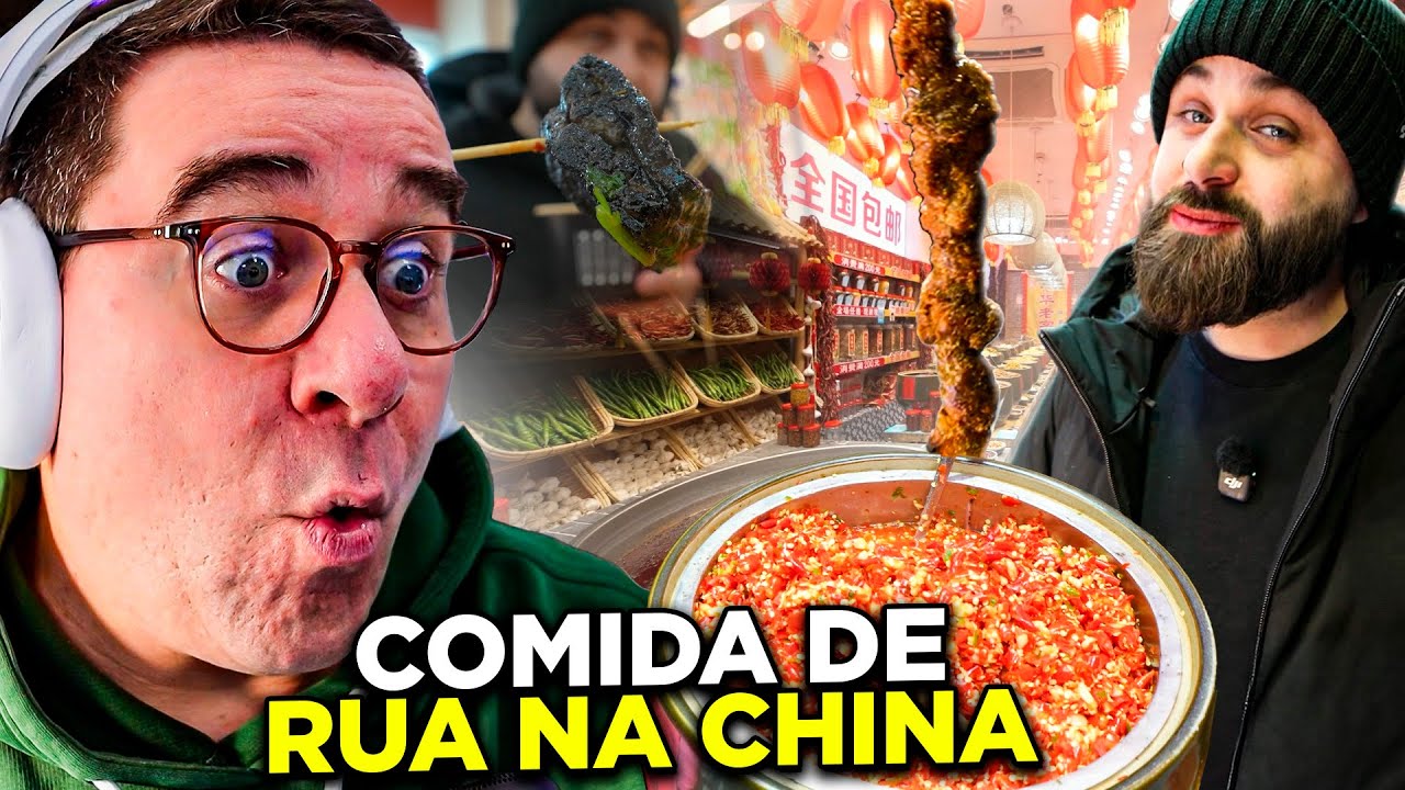 FE LEAL PROVA COMIDAS DE RUA NA CHINA | RIC REAGE