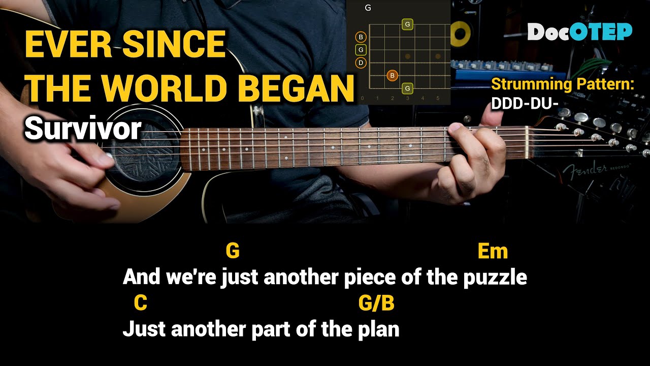 Ever Since the World Began - Survivor (Guitar Chords Tutorial with Lyrics)