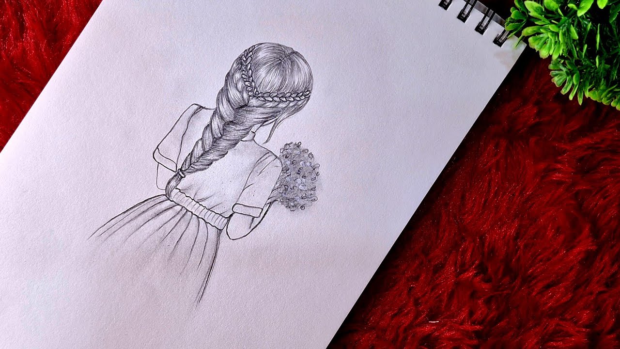 How to draw girl from bank side||girl drawing step by step ||pencil drawings 