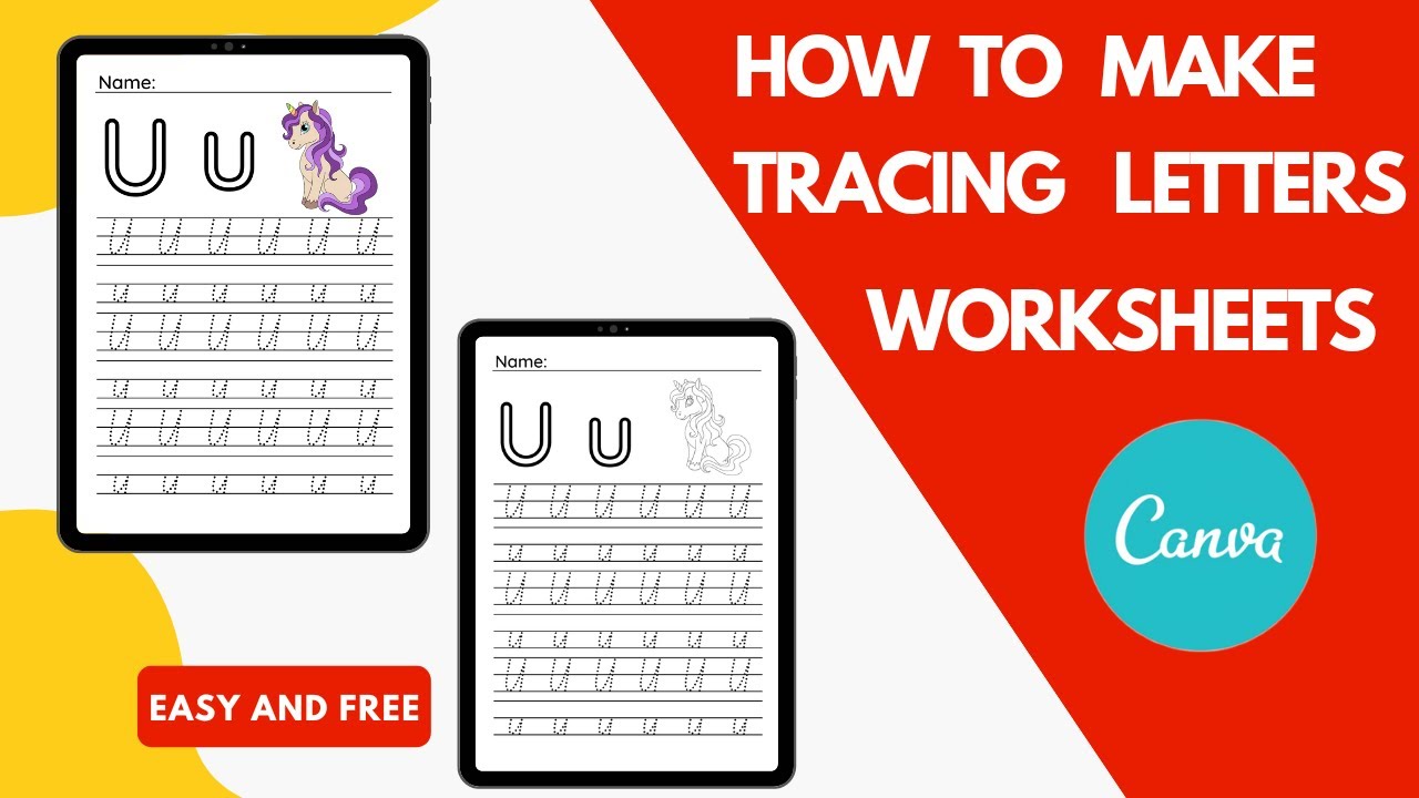 How To Make Trace Letter Worksheets In Canva Easy And Free