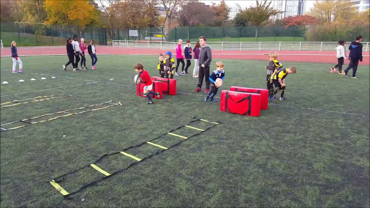 U6/U8 Rugby exercice - Parcours de motricit&eacute;