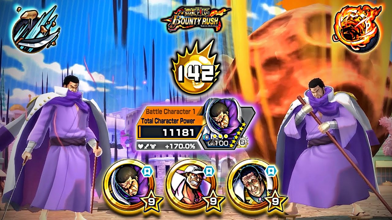 【Buffed】 Admiral Issho Fujitora with [Admiral Trio Medal Set] Showcase | One Piece Bounty Rush