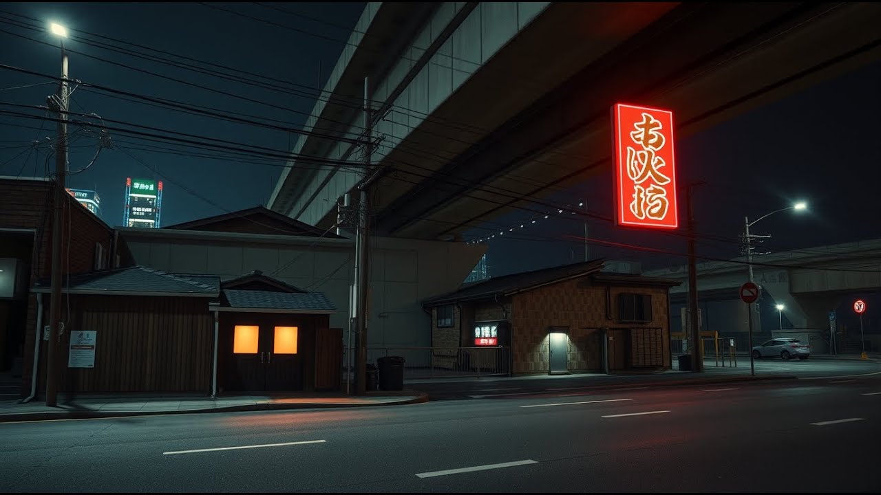Late Hours in a Small Udon Shop 🍜🌙 Rain Falling Slowly with Calm Lofi Music