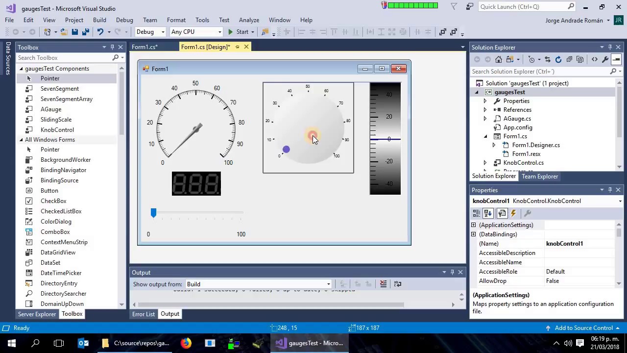 Gauges and Controllers Interface example in Microsoft Visual C# Part 04