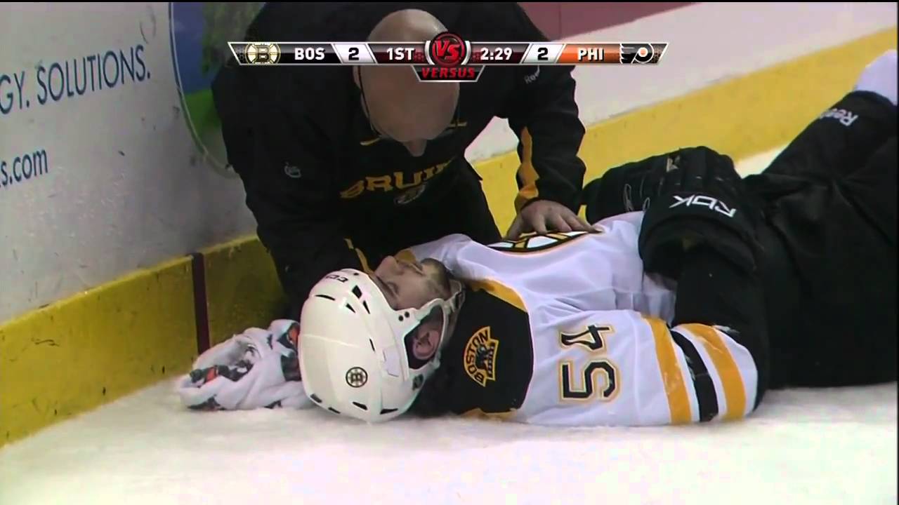 Adam McQuaid hits the end boards 05-02-11