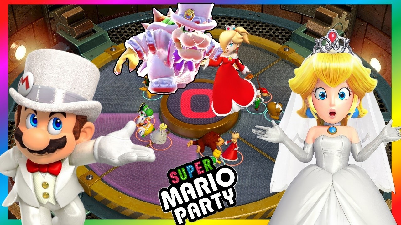 Super Mario Party - It's the Pits - Mario Peach VS Bowser Rosalina
