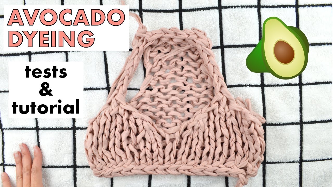 Avocado Dye Test & Tutorial with Cotton T-Shirt Yarn | With and Without Alum Mordant, Washing/Drying