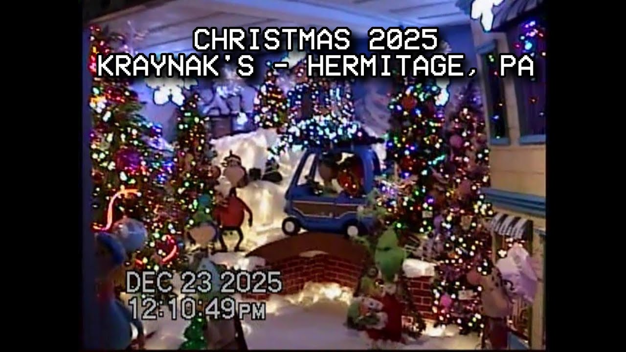 Рождество 2025 года в Kraynak's - Хермитидж, Пенсильвания **Видео с портативной видеокамеры Sony**