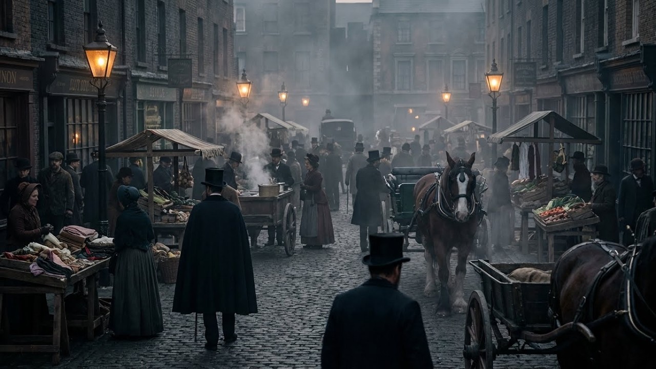 Dawn to Dusk in an 1890s Victorian Market | Immersive Silent POV Walk-Through