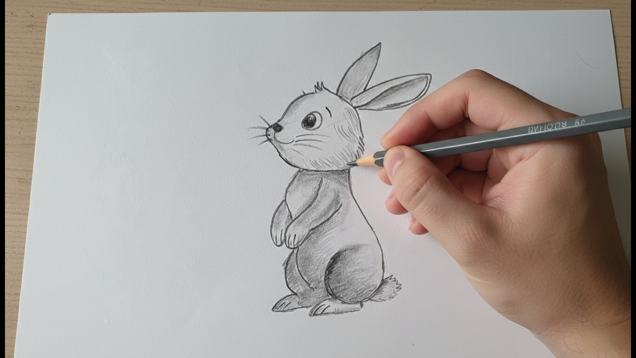 Easy Rabbit Drawing Step by Step | Cute Pencil Sketch Tutorial for Beginners