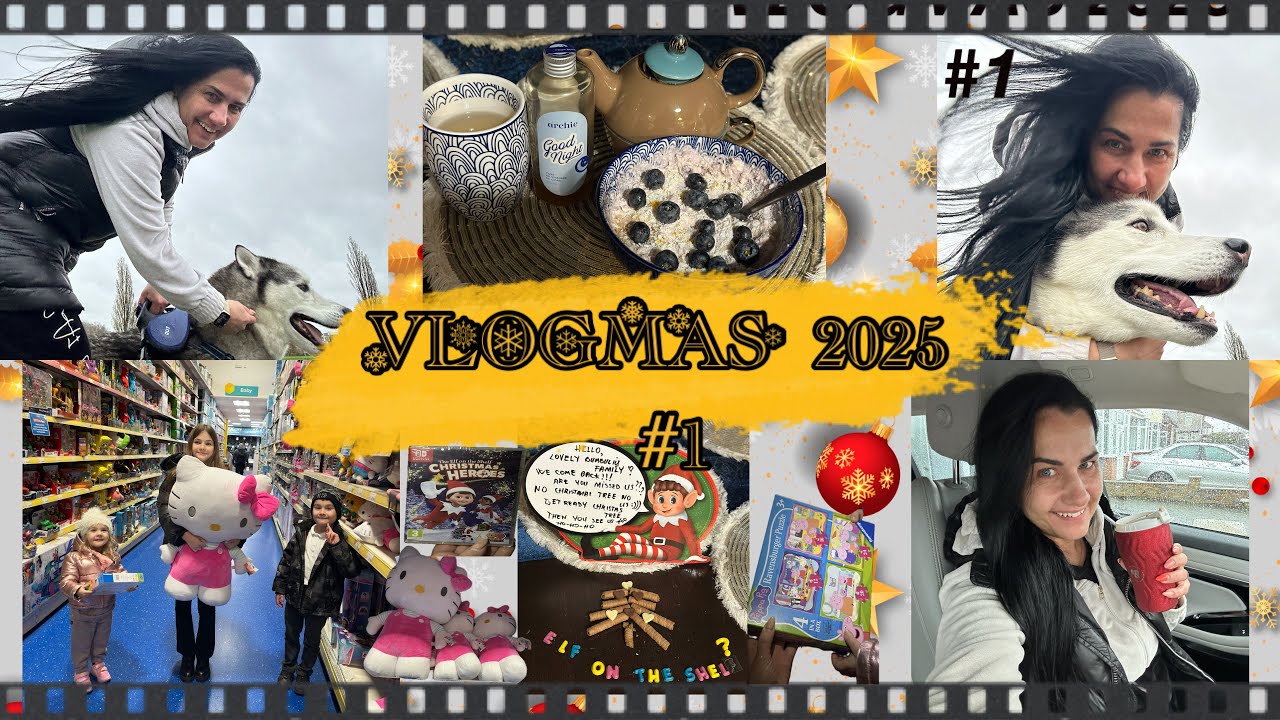 VLOGMAS 2025 #1 | Rytinis pasivaikščiojimas su haskiu, Hugo įkrito į tvenkinį,advento kalendoriai ✨
