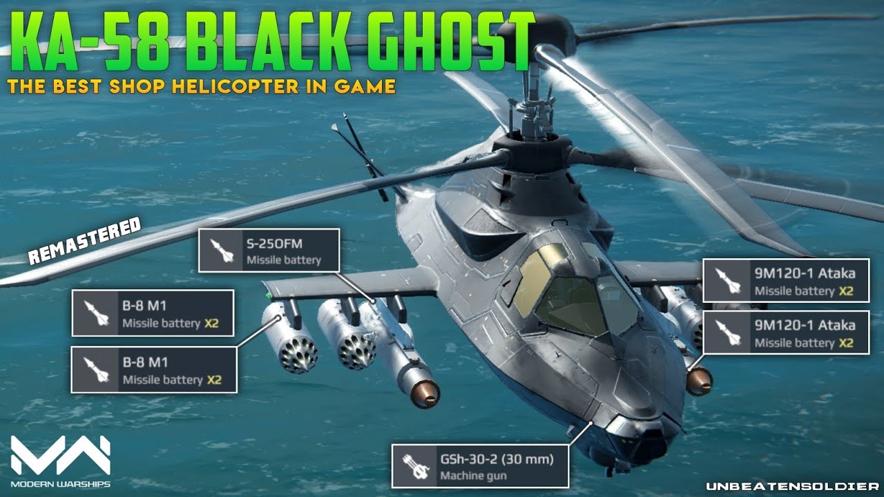 Modern Warships : Ka-58 Black Ghost Helicopter after Remastered || Alpha Test || MW