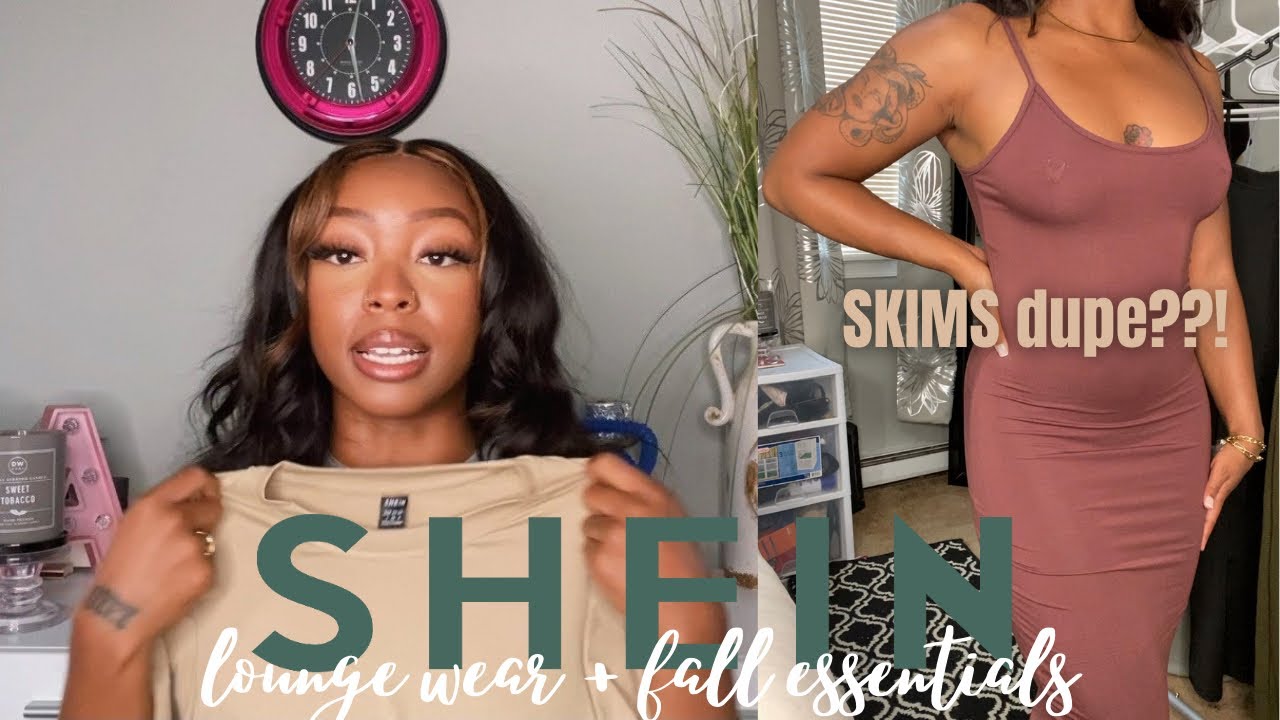 SHEIN HAUL! LOUNGEWEAR + FALL ESSENTIALS & SKIMS DUPES??