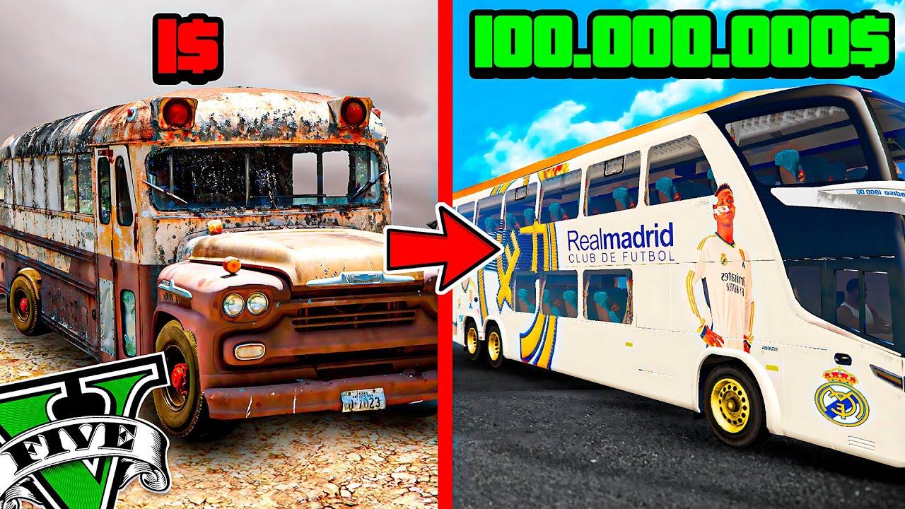 AUTOBUS de 1$ vs AUTOBUS MILLONARIO en GTA 5!